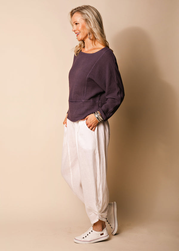 Amaka Linen  Pants Full Length in White