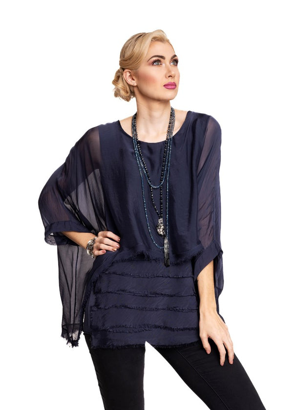 Amulet Top in Navy - Imagine Fashion