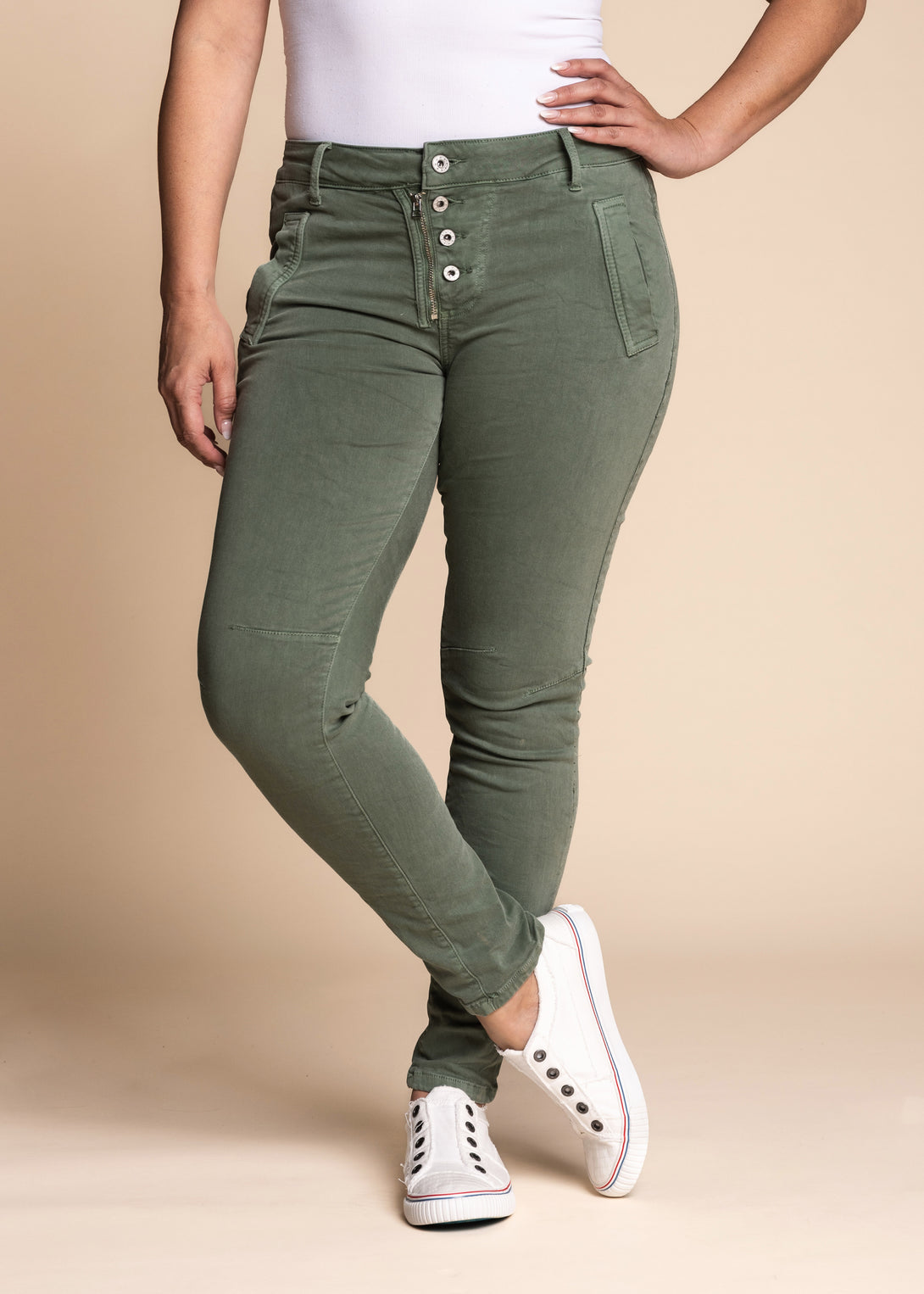 Nessie Pants in Olive - Imagine Fashion