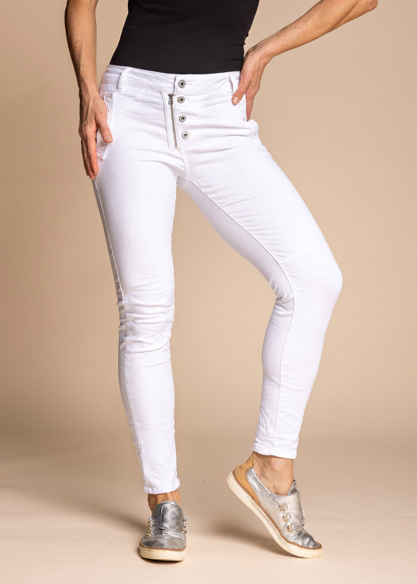 Nessie Pants in White - Imagine Fashion