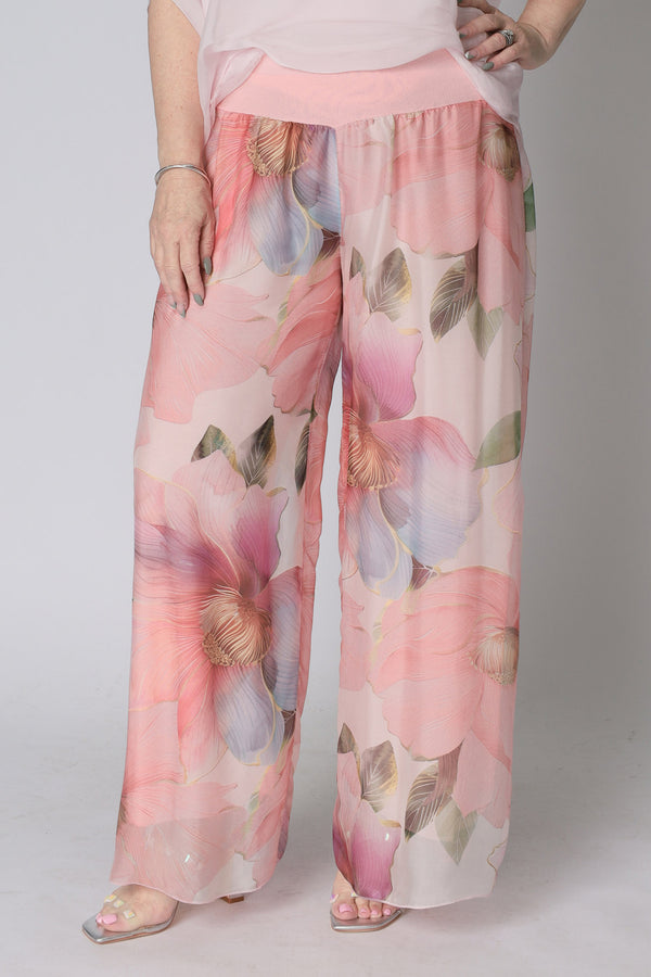 Honor Silk Pants in Blush