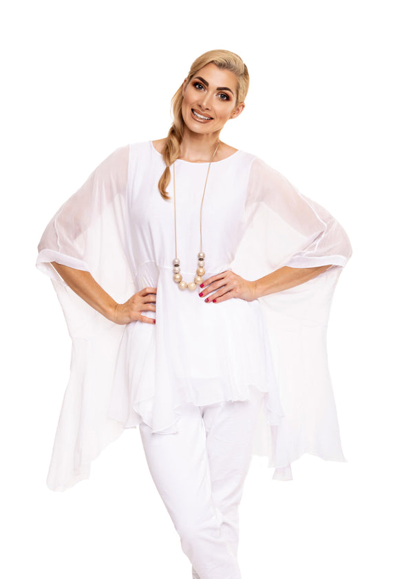 Roxy Top in White - Imagine Fashion