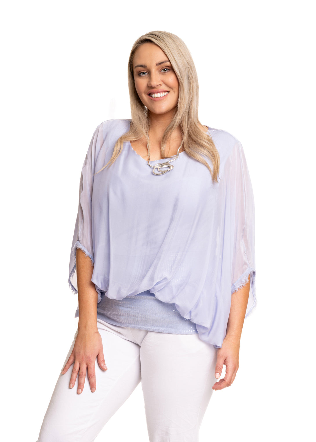 Marcella Top in Ice Blue - Imagine Fashion