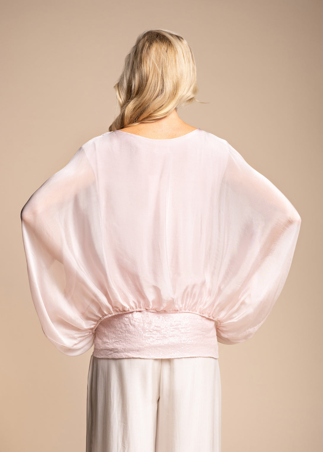 Marcella Silk Top in Blush - Imagine Fashion