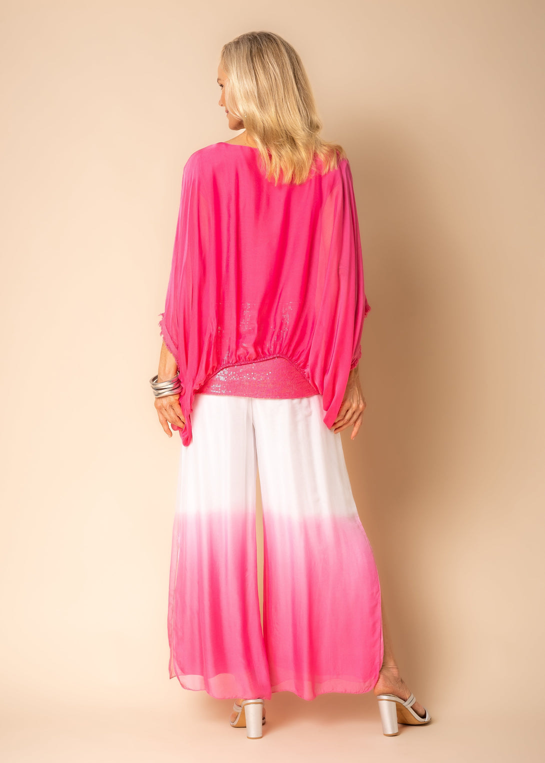 Nura Silk Pants in Raspberry Sorbet