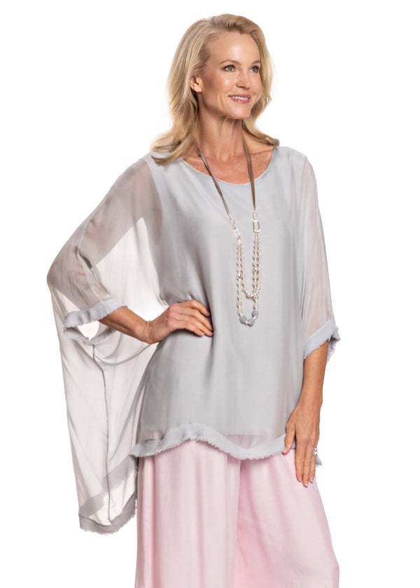 Emiliana Top in Perle Grey - Imagine Fashion