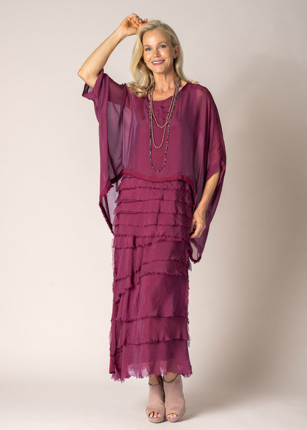 Amulet Silk Top in Mulberry Wine