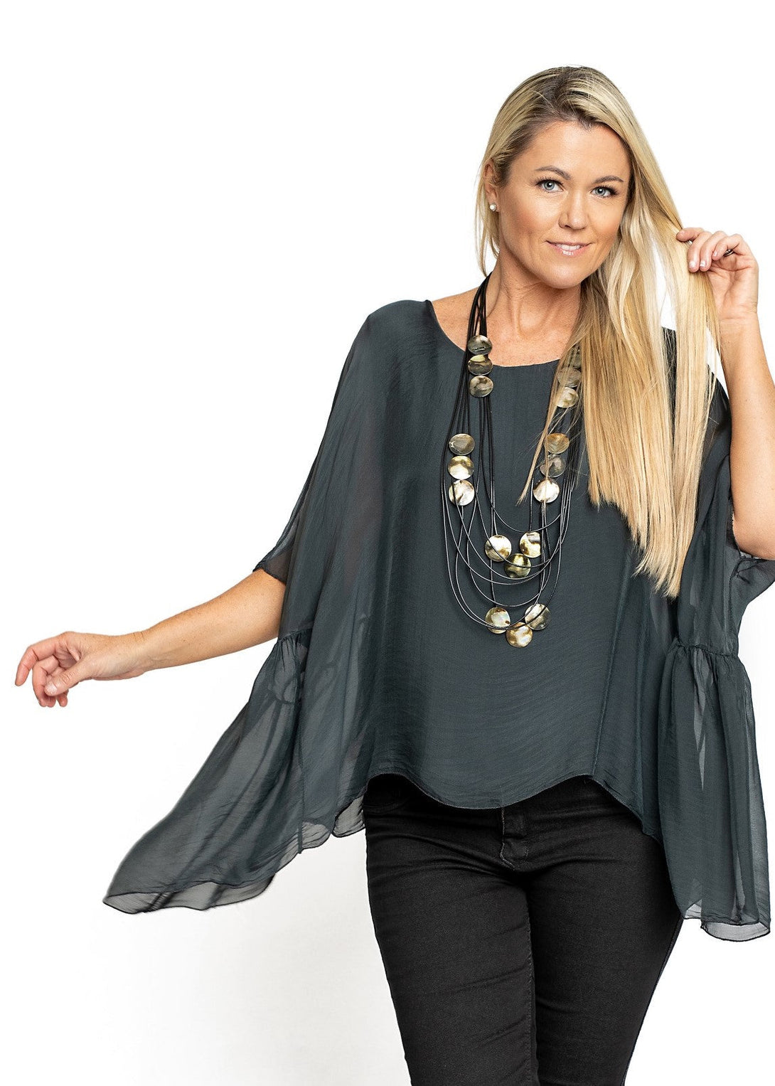 Florence Top in Granite - Imagine Fashion