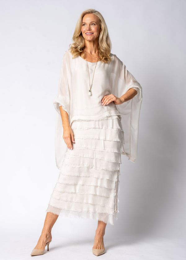 Candie Silk Dress in Latte