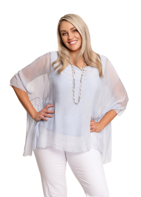 Santo Top in Ice Blue - Imagine Fashion