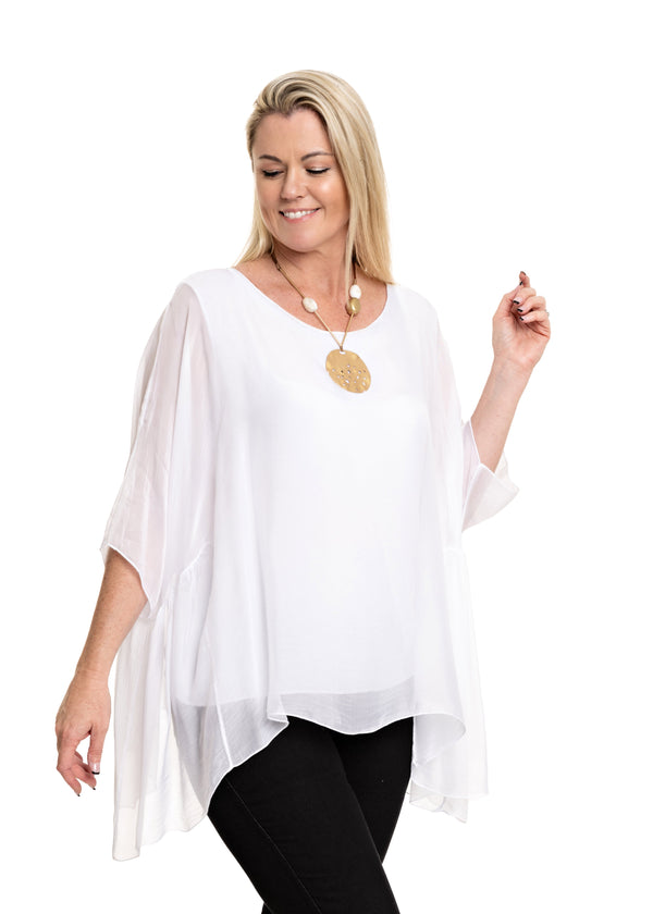 Santo Top in White - Imagine Fashion