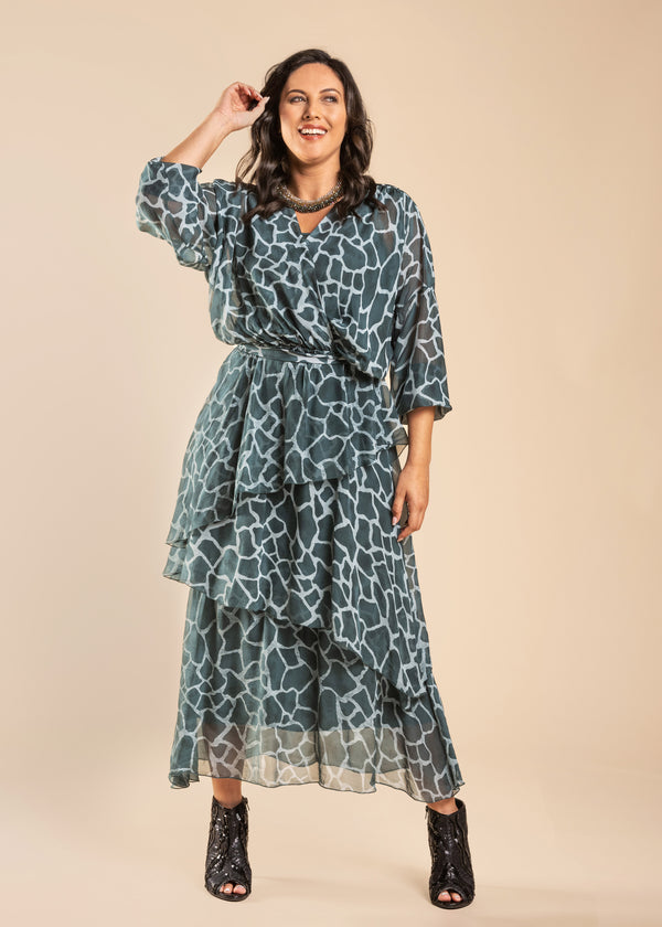 Miska Dress in Ivy - Imagine Fashion