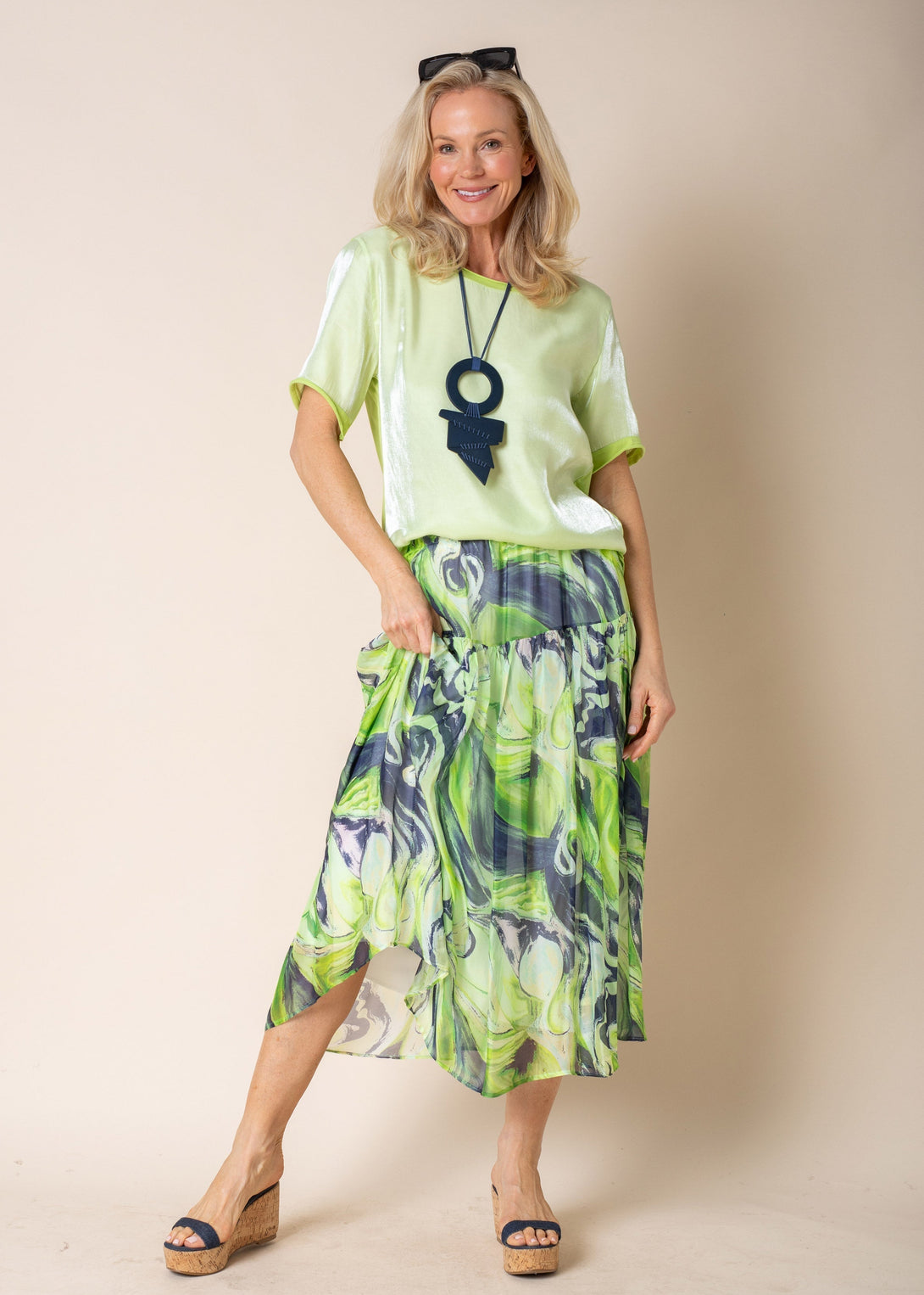 Talia Top in Lime Splice