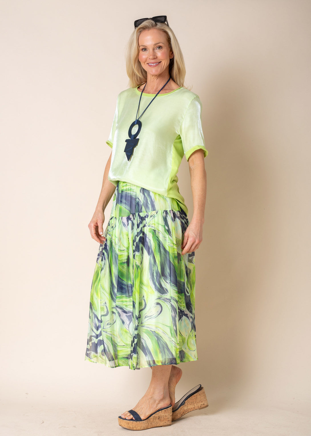 Talia Top in Lime Splice