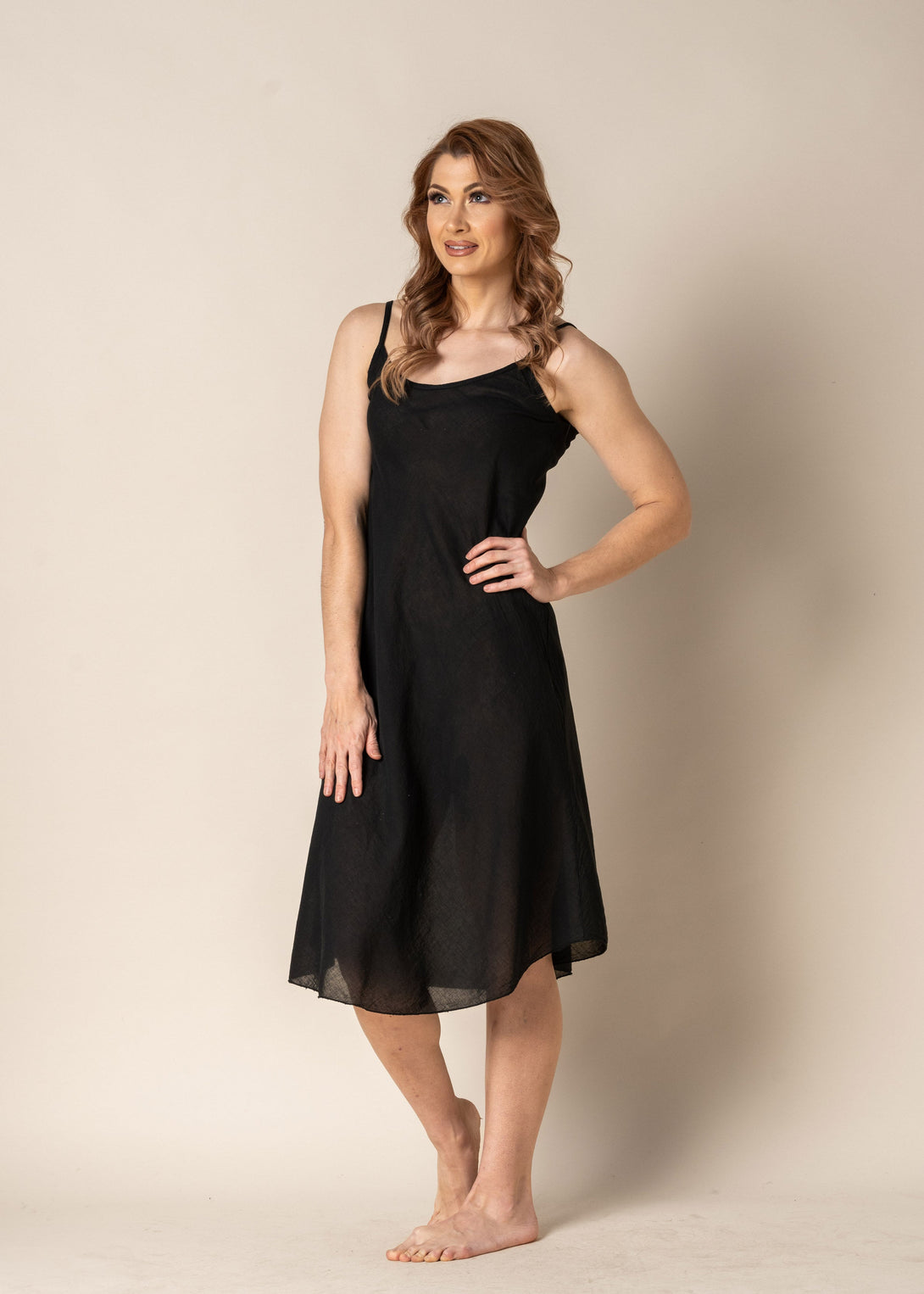 Aurelia Cotton Full Slip in Onyx