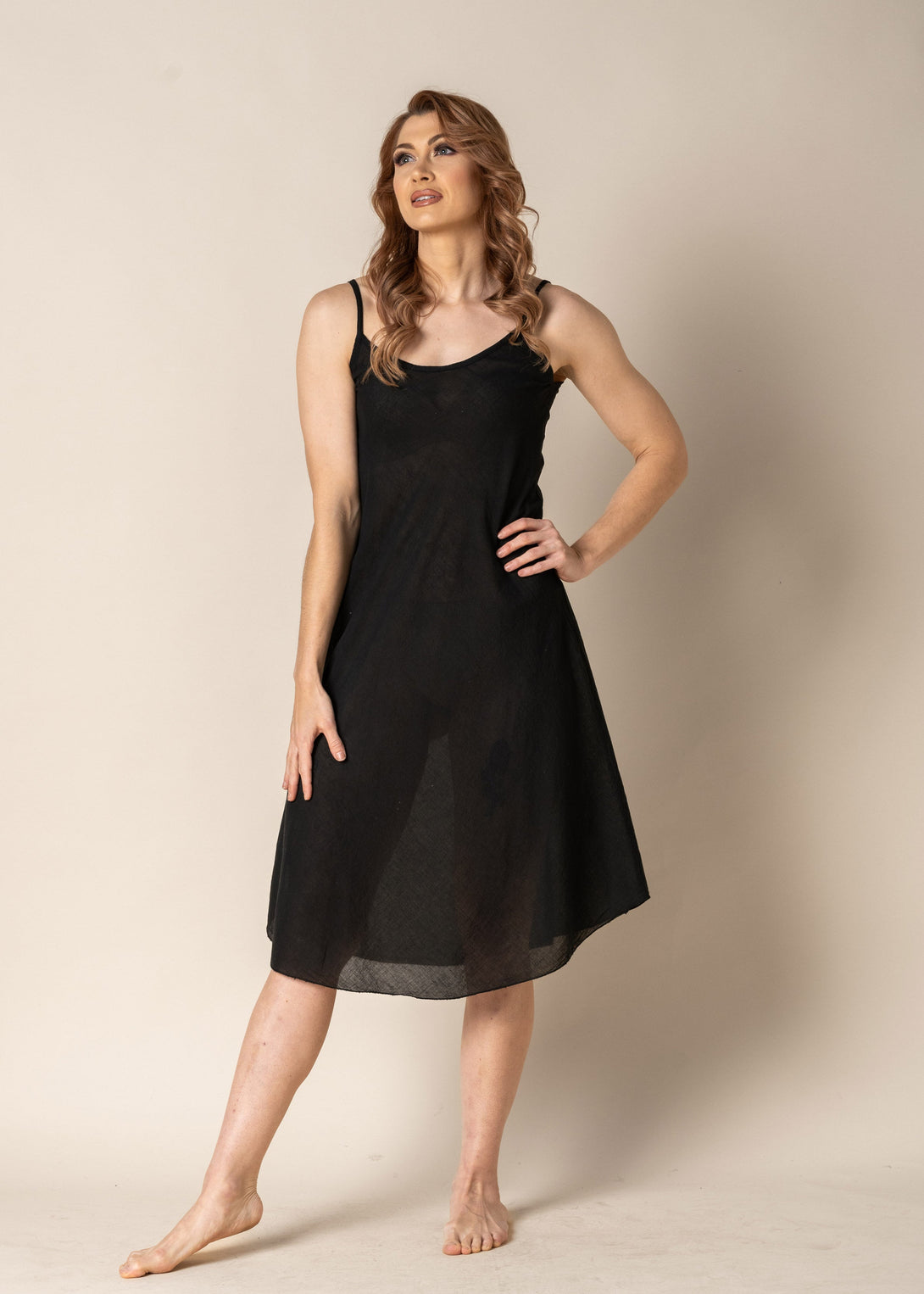 Aurelia Cotton Full Slip in Onyx