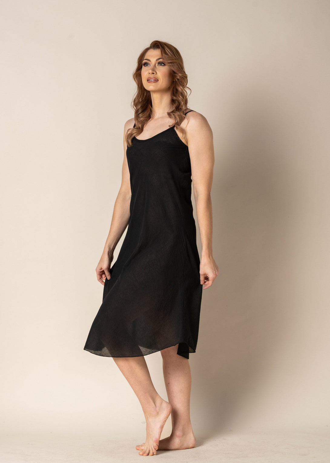 Aurelia Cotton Full Slip in Onyx