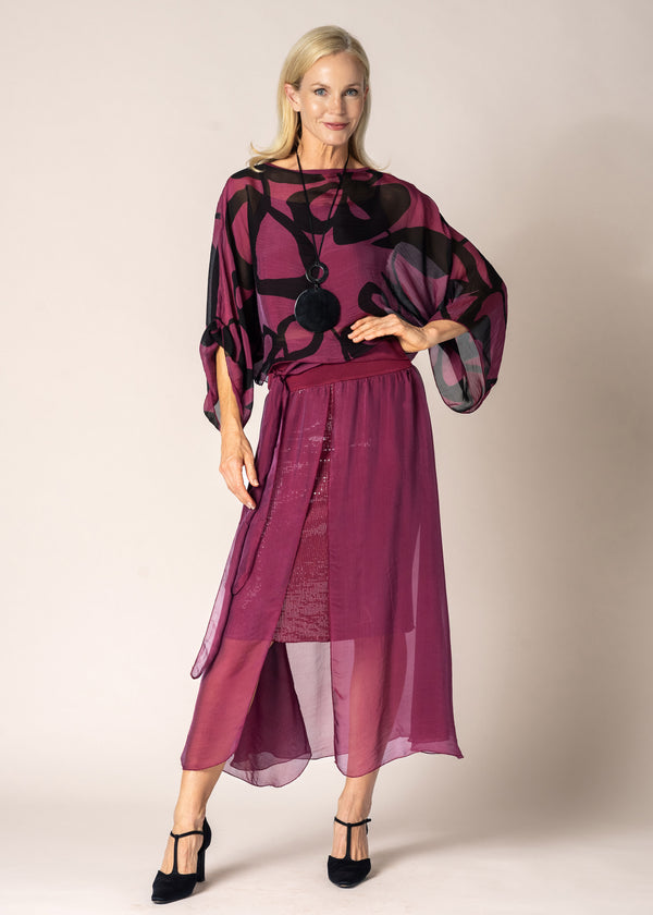 Lidia Skirt in Mulberry Wine