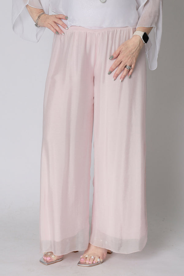 Gia Silk Pants in Modena Pink