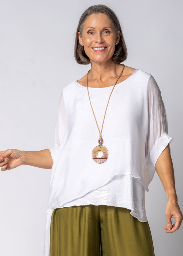 Danika Silk Top in White
