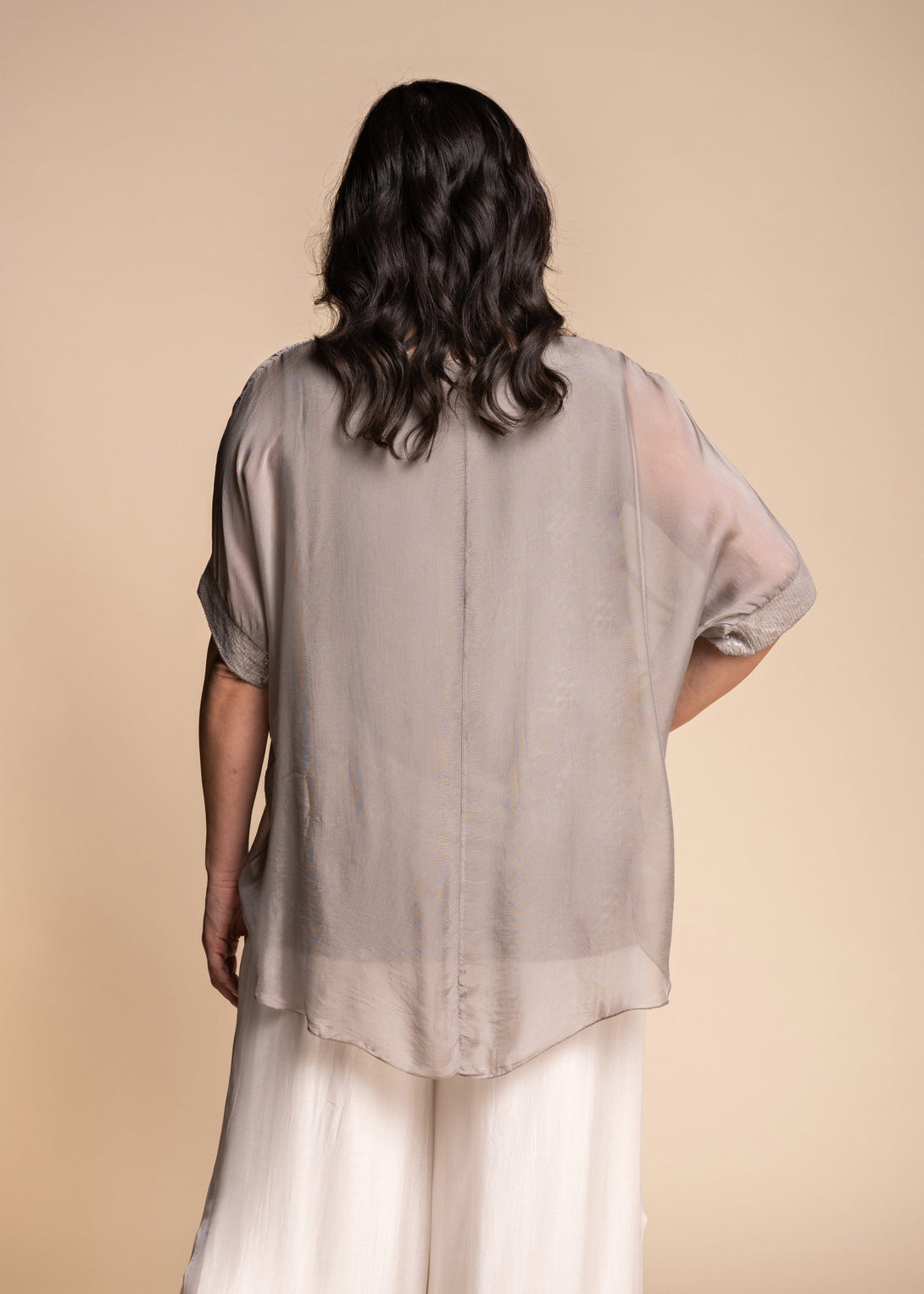 Mimi Silk Top in Mocha - Imagine Fashion