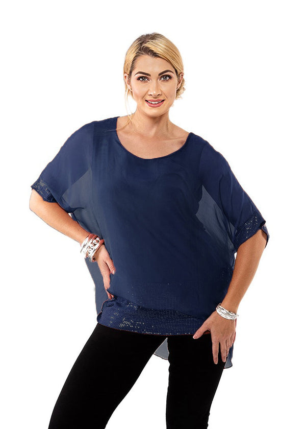 Mimi Top in Navy - Imagine Fashion