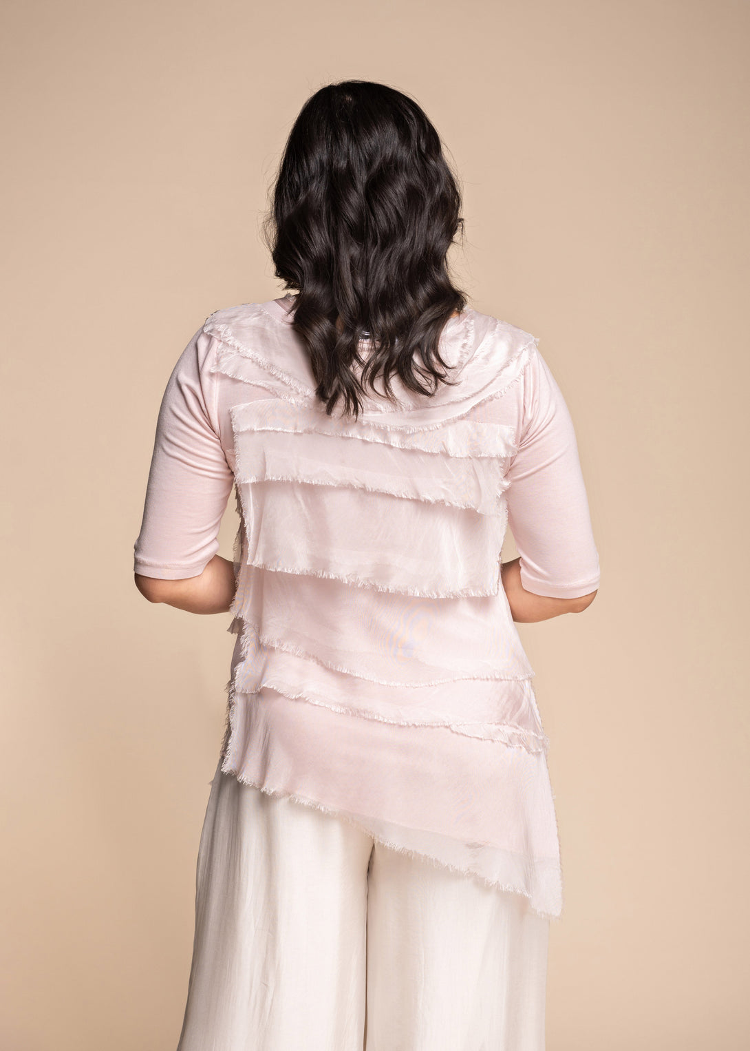 Fleur Silk Top in Blush - Imagine Fashion