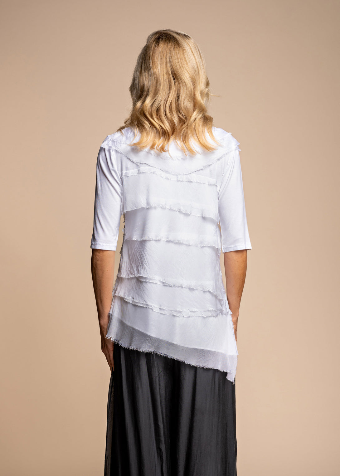 Fleur Silk Top in White - Imagine Fashion