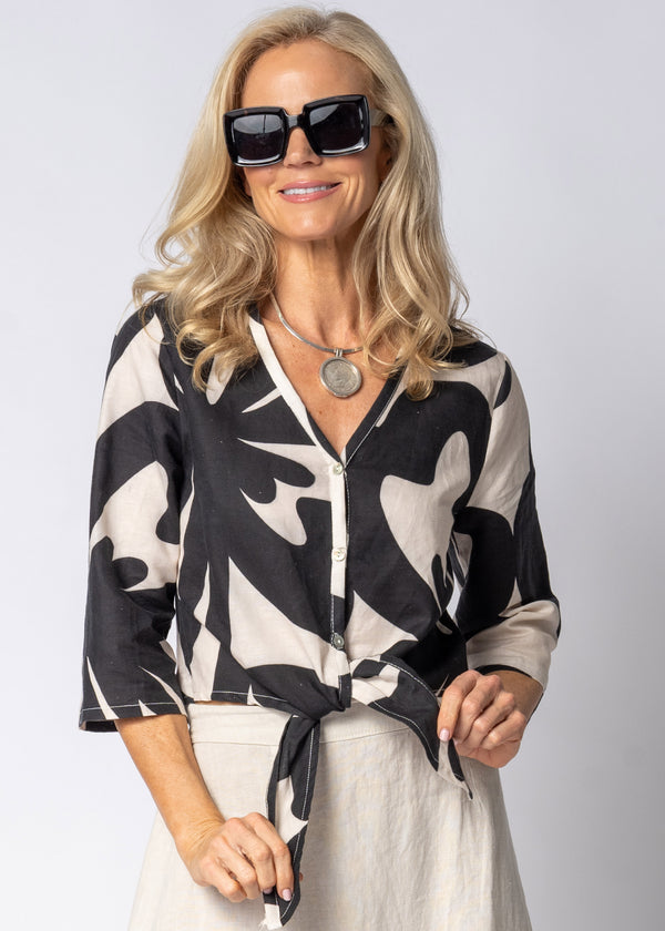 Avenley Linen Top in Cream