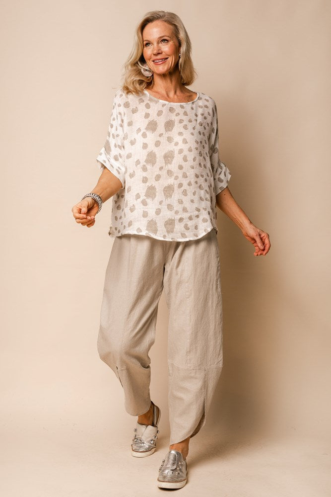 Avril Linen Top in Cream