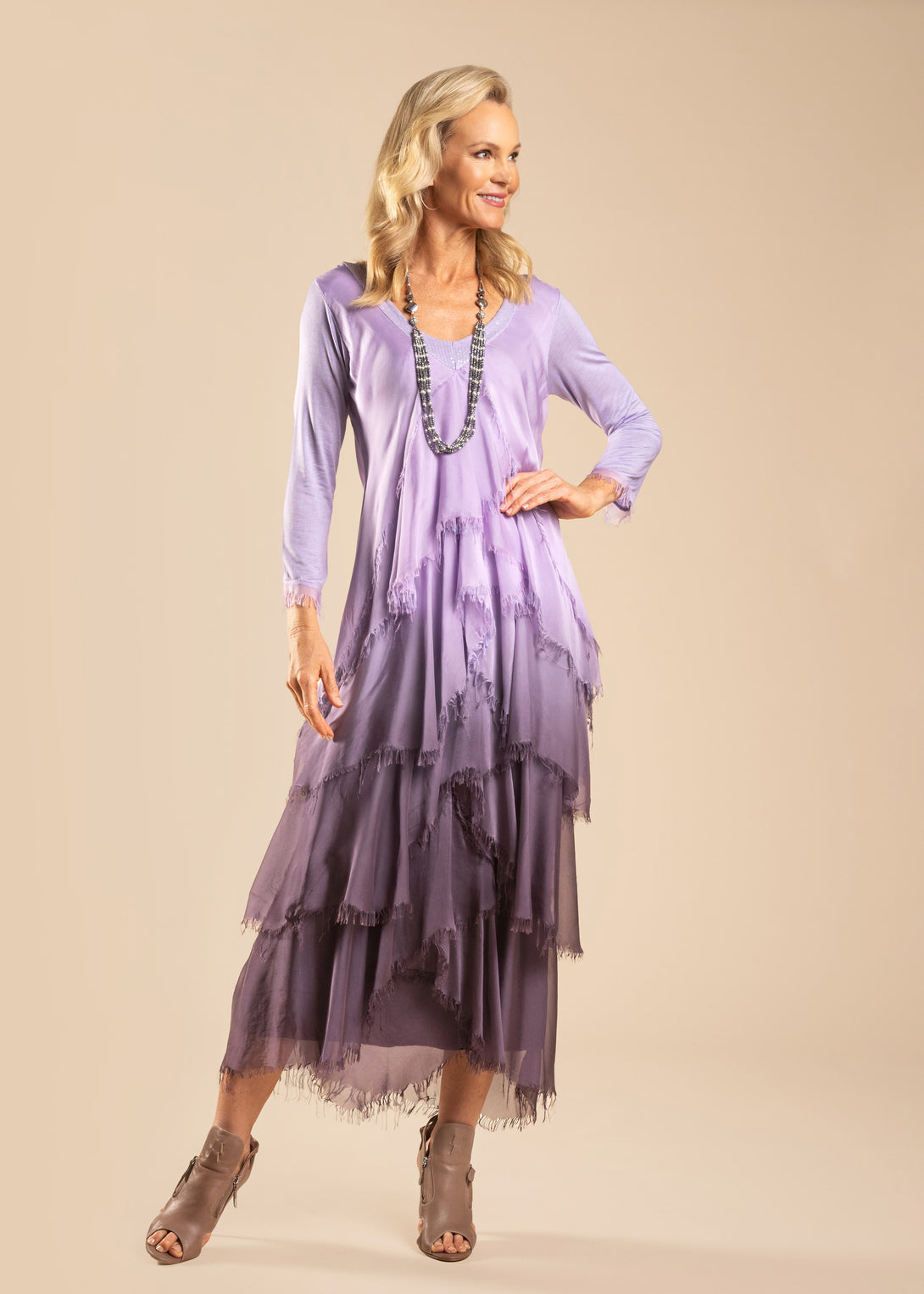 Belin Silk Dress in Wisteria - Imagine Fashion