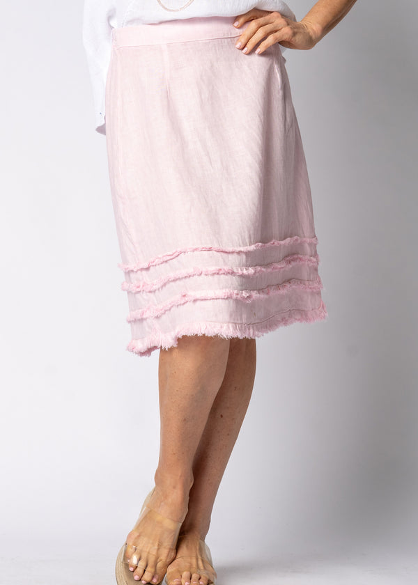 Aven Linen Skirt in Modena Pink