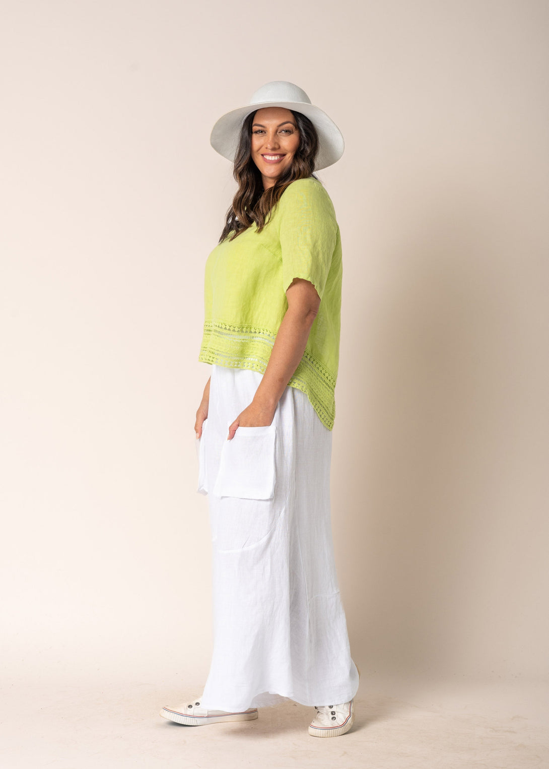 Byrony Linen Pants in White