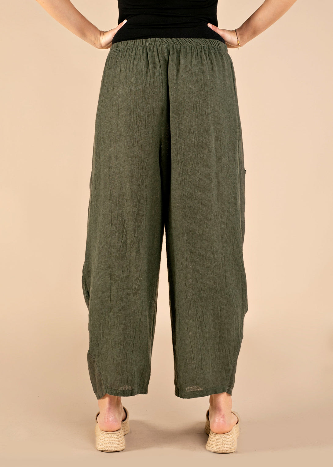 Benadita Linen Blend Pants in Khaki