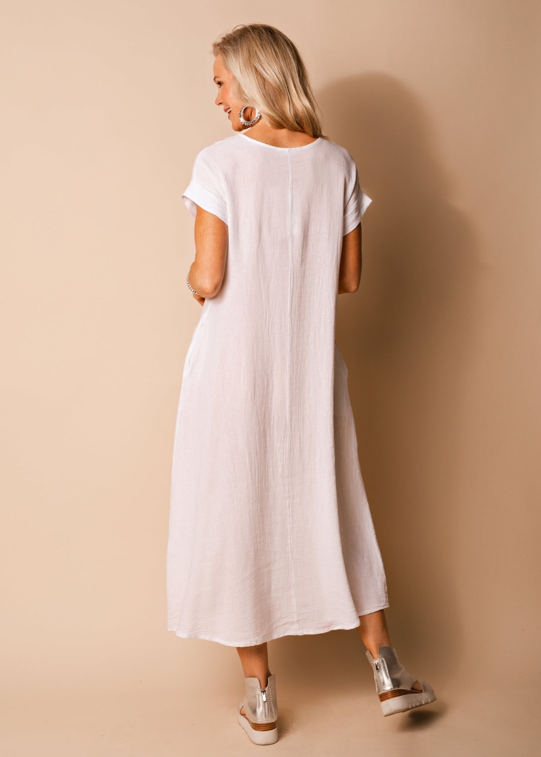 Kaidi Linen Dress in White