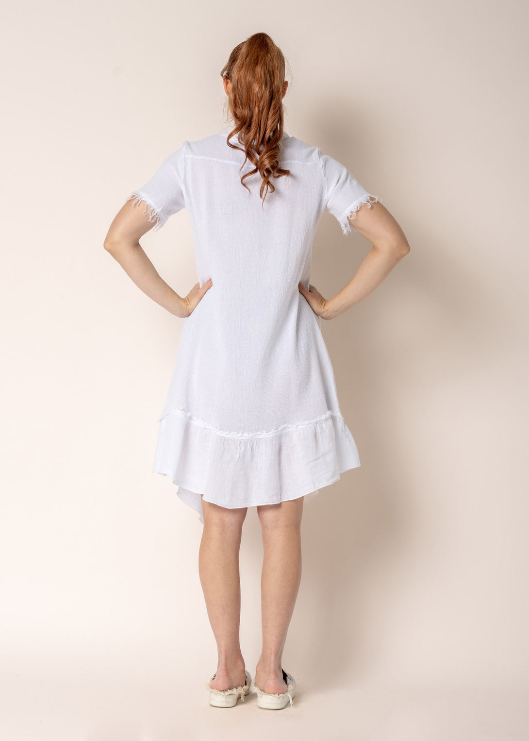 Ariana Linen Dress in White