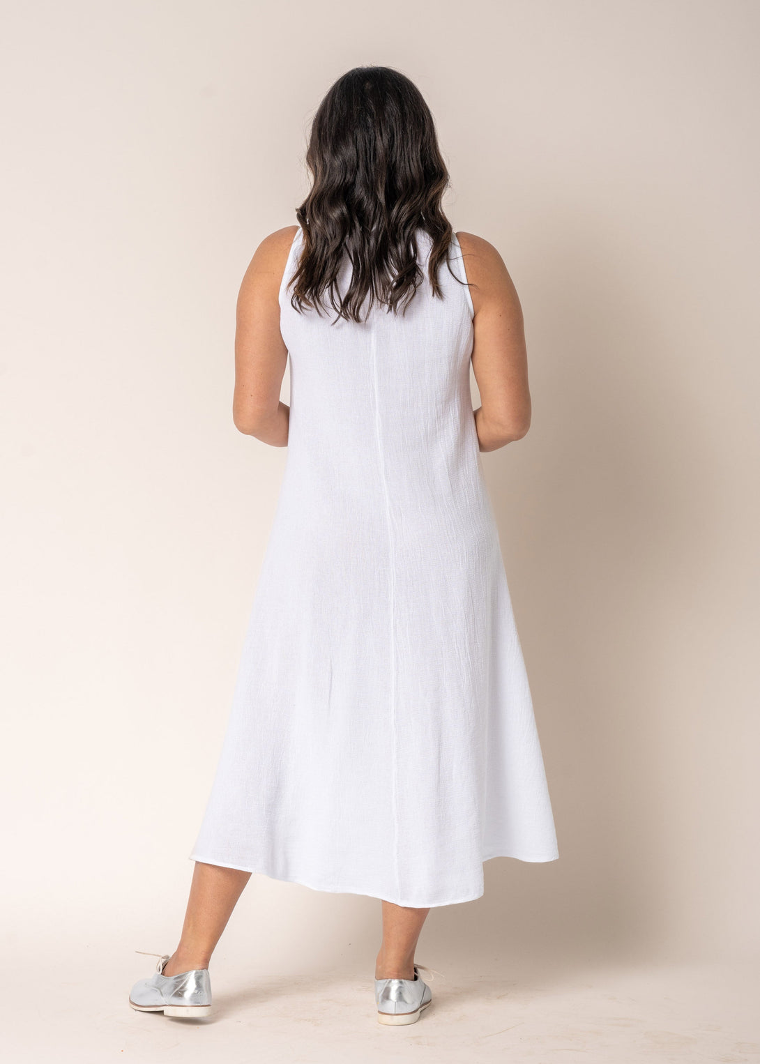 Natalia Linen Dress in White