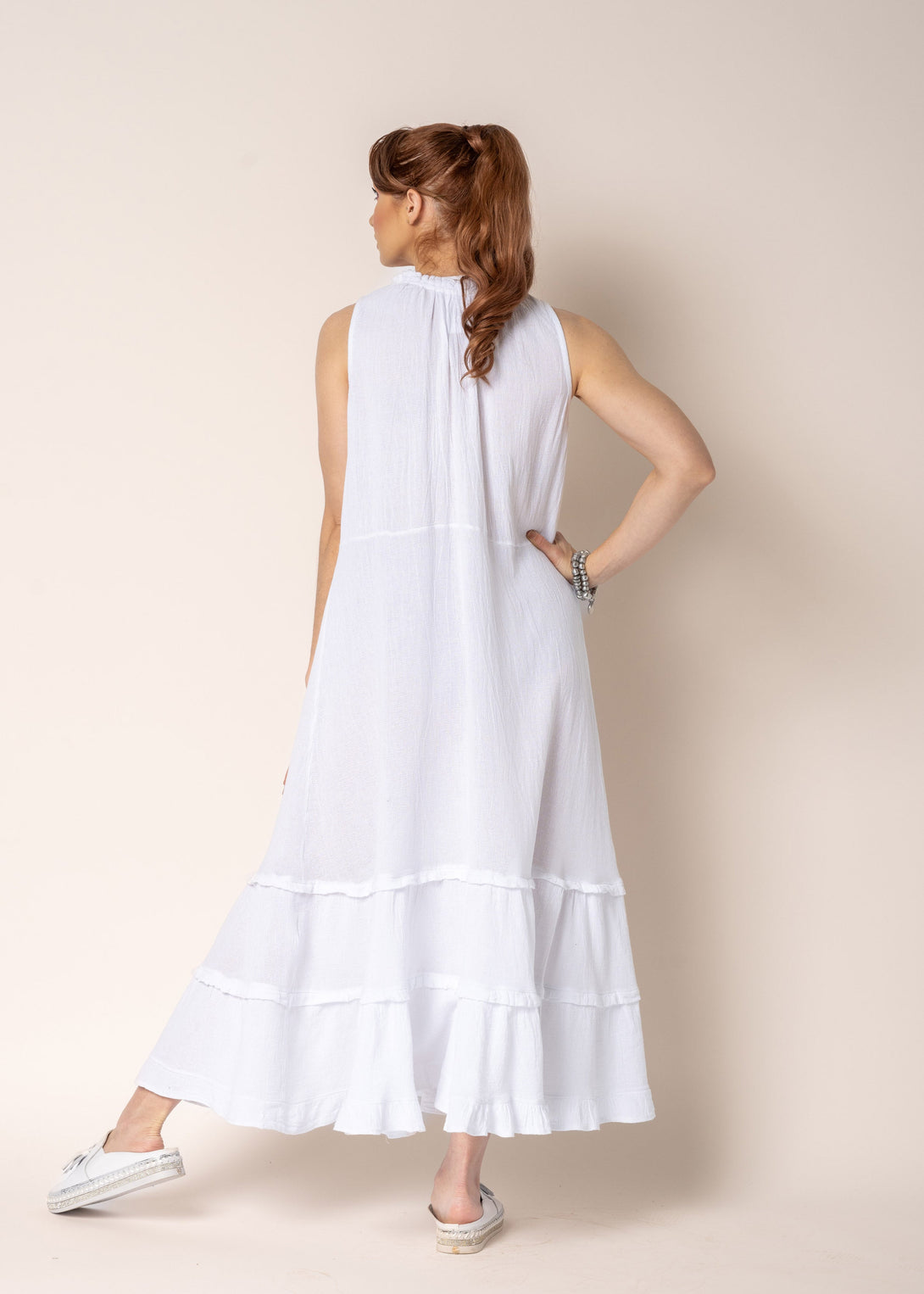 Lyla Linen Dress in White