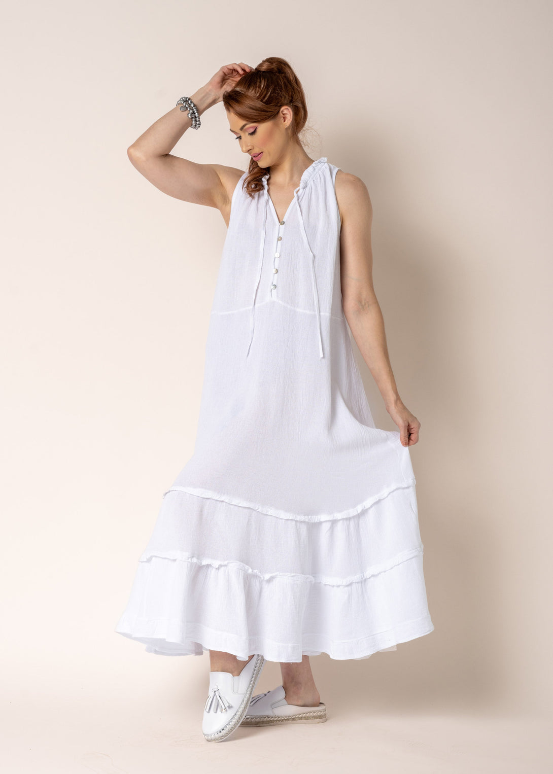 Lyla Linen Dress in White