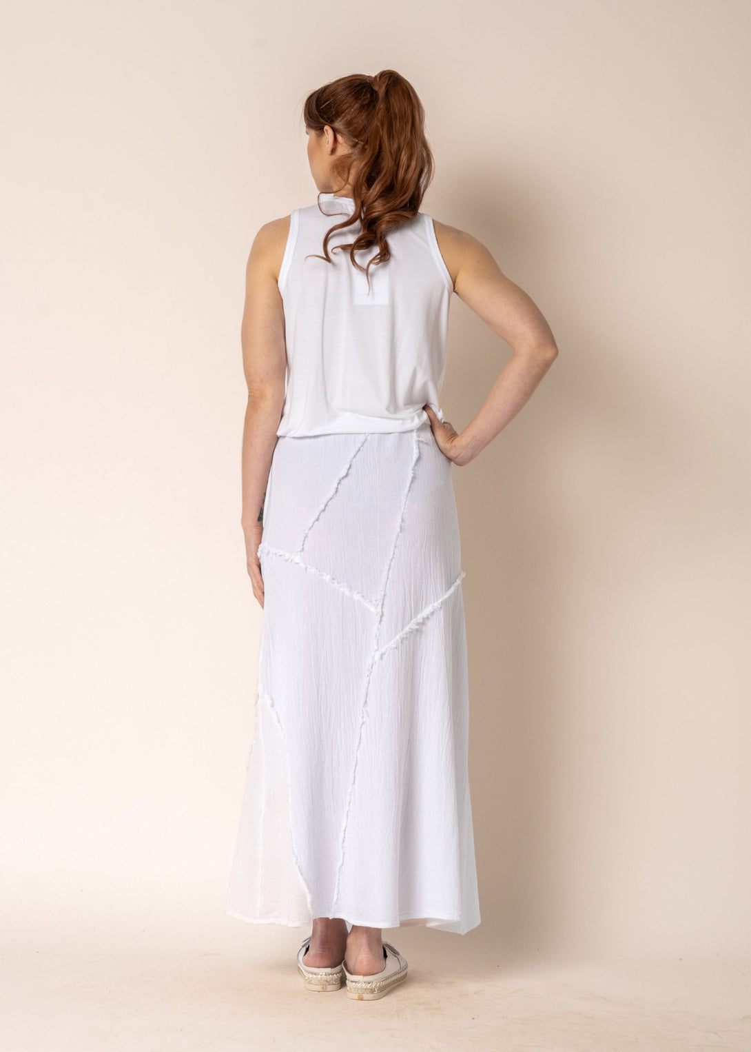 Skyla Linen Skirt in White