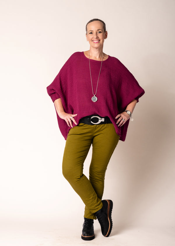 Mallory Top in Mulberry Wine