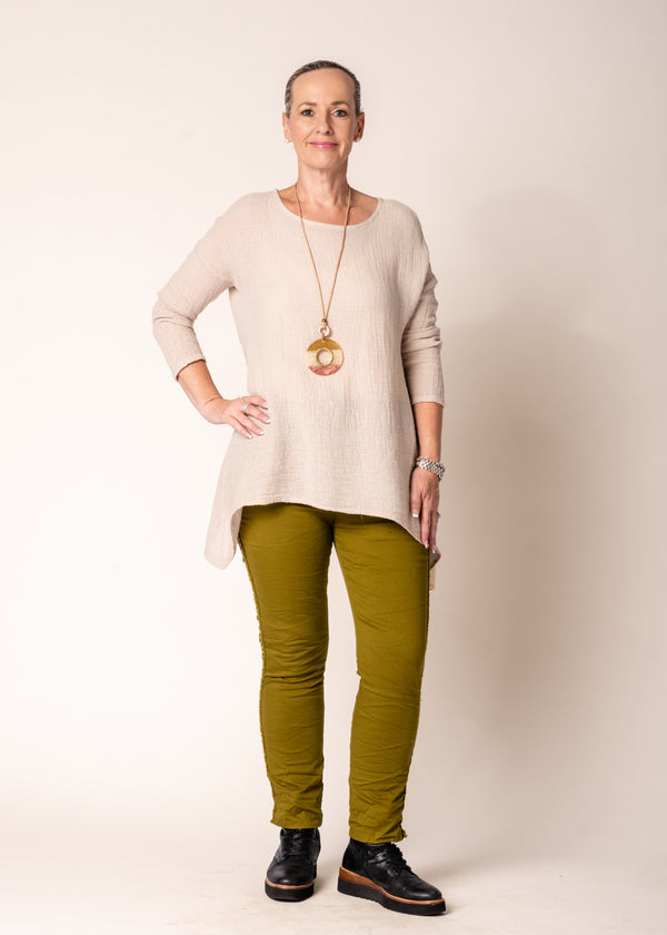 Eda Linen Top in Latte