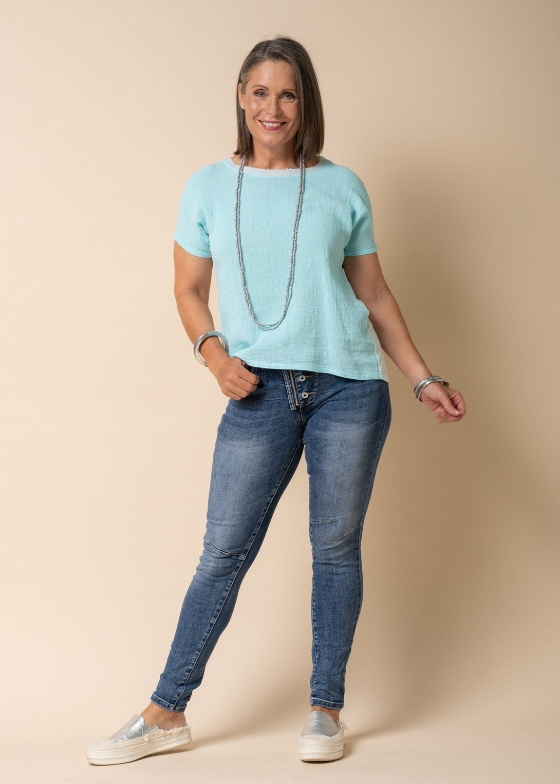 Jacey Top in Aqua Mist