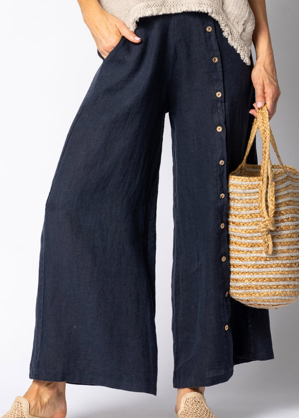 Clair Linen Pants in Navy