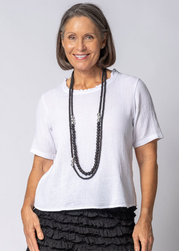 Romara Linen Top in White