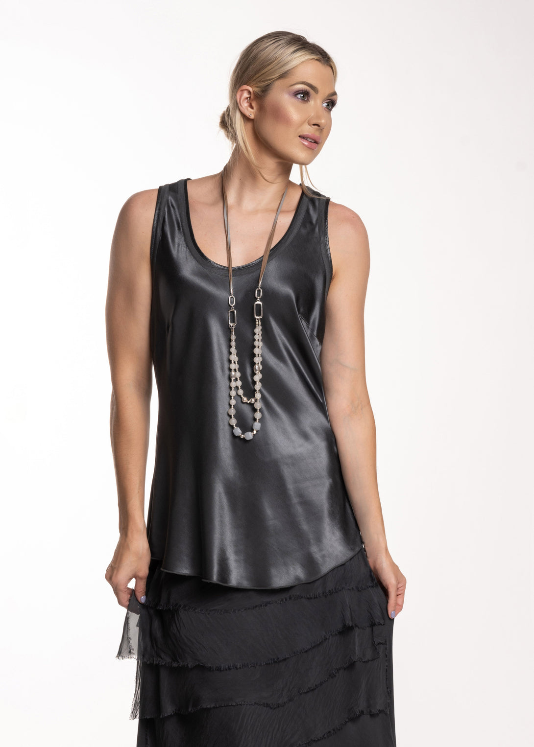 Toyah Singlet in Granite - Imagine Fashion