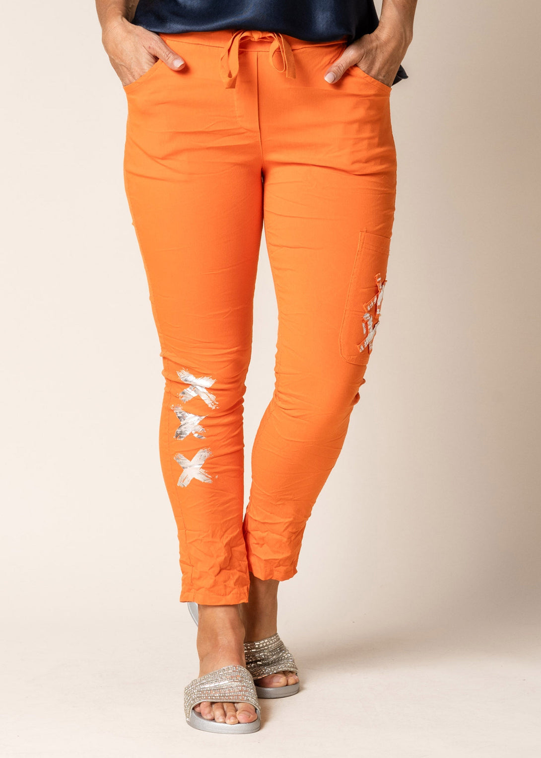 Rika Pants in Sunset Orange