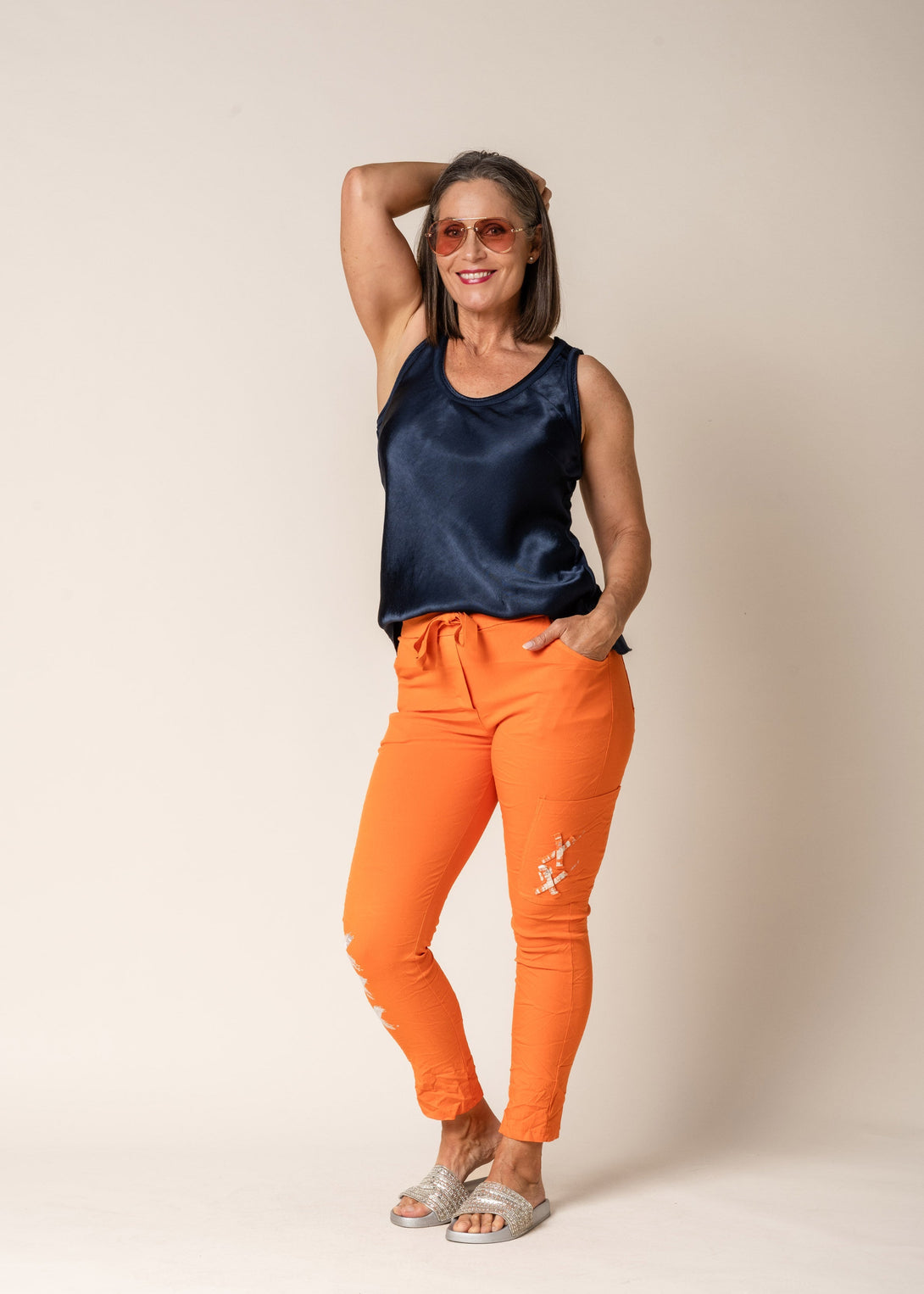 Rika Pants in Sunset Orange