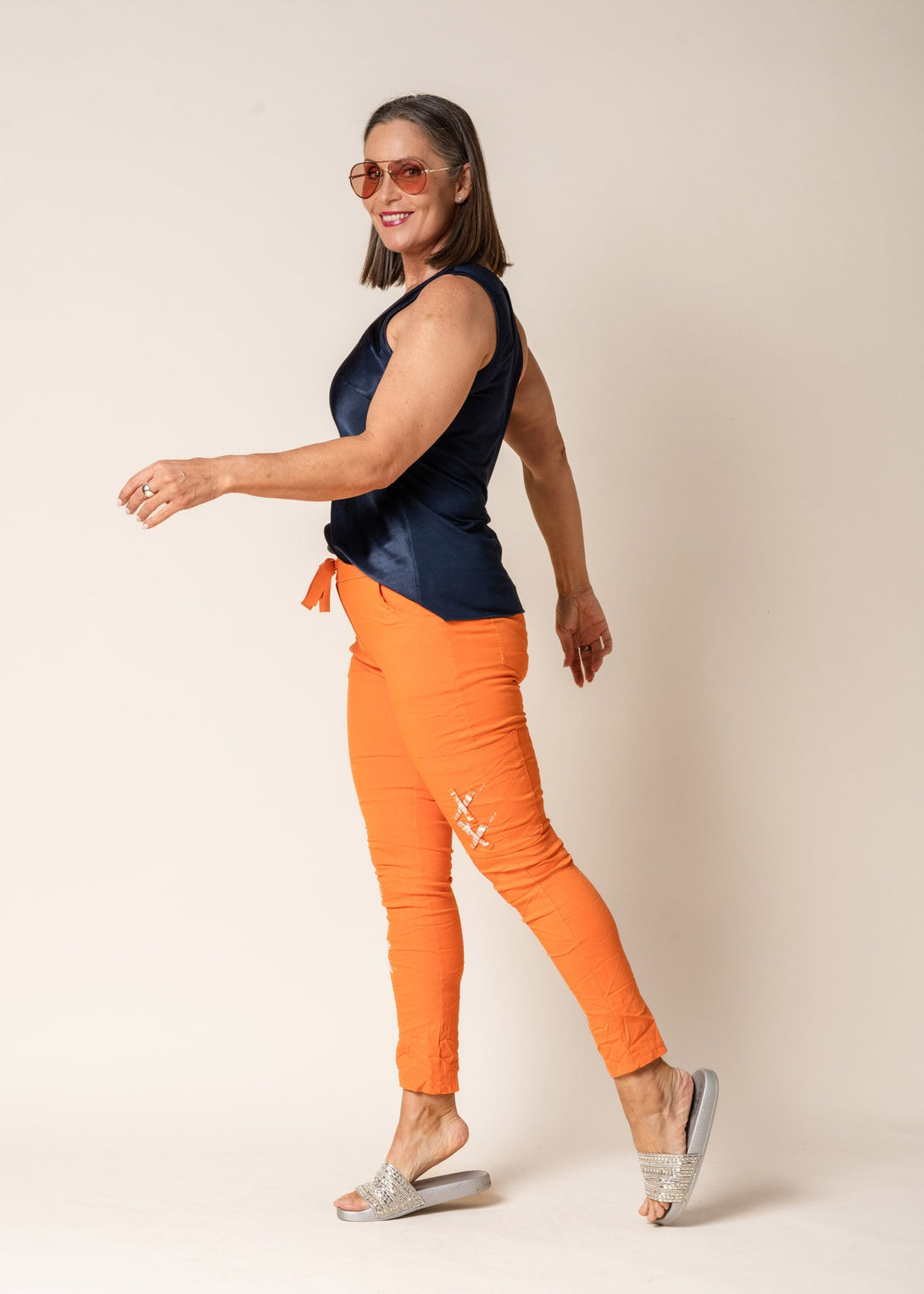 Rika Pants in Sunset Orange