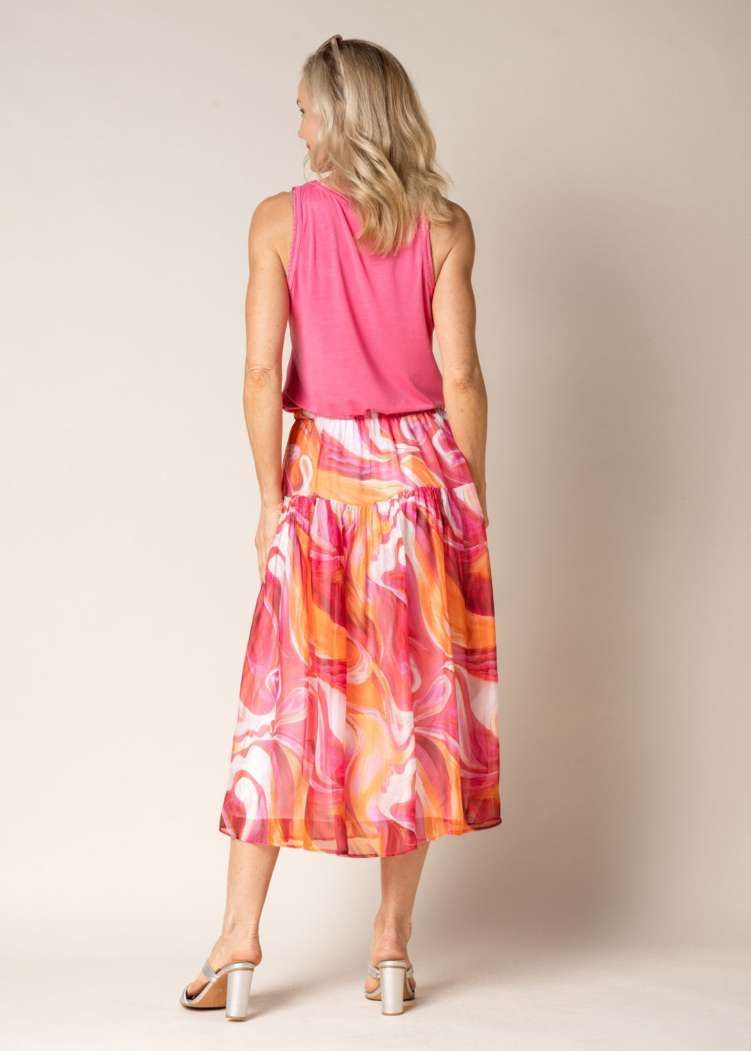 Dundi Silk Skirt in Raspberry Sorbet